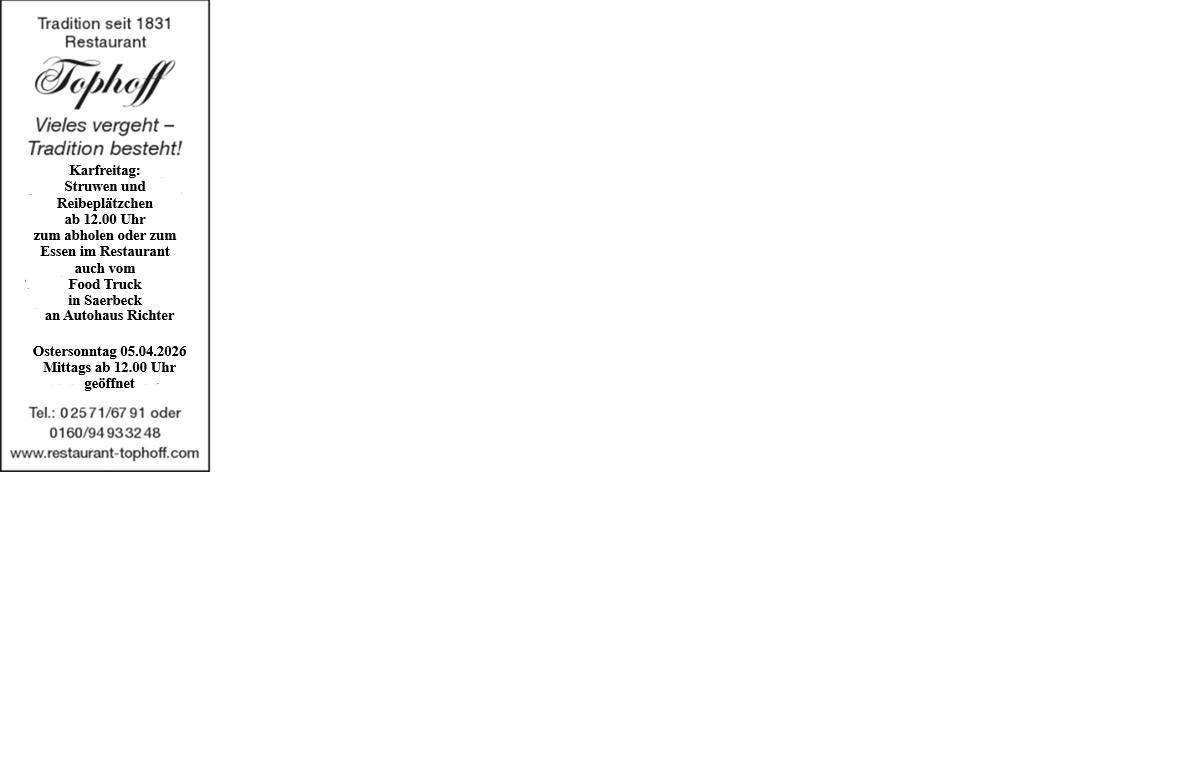 Ein Restaurantflyer mit schwarzem Text auf weißem Grund und verschnörkelter Schrift