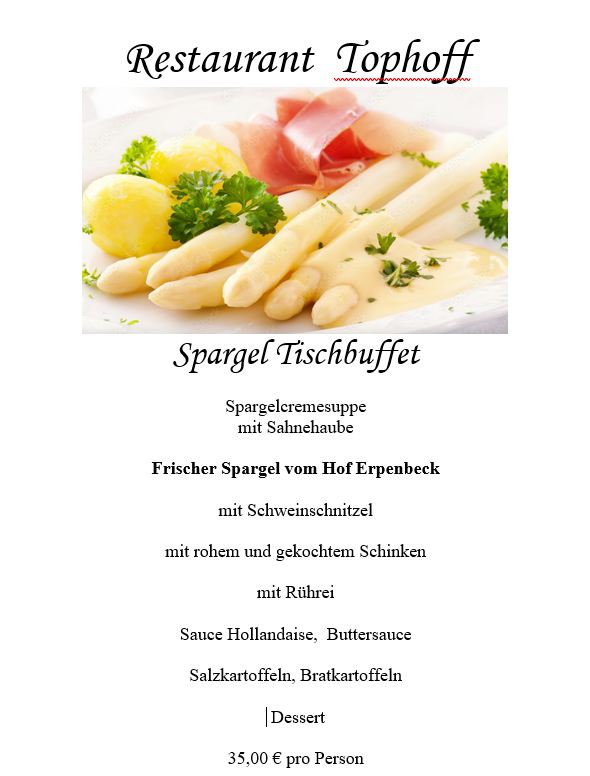 Weißer Spargel auf einem Teller mit Kartoffeln, Petersilie und Sauce, freundlich angerichtet